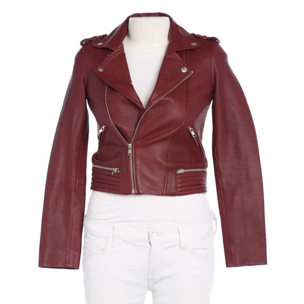 LeatherJacket in Red, Leather, Maje