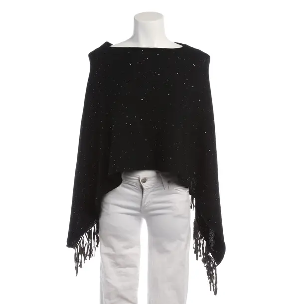 Poncho in Black, Cotton, Fabiana Filippi
