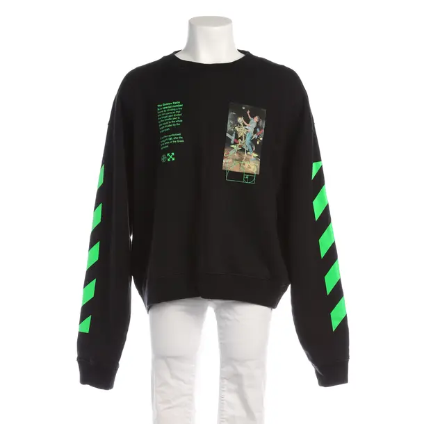 Sweatshirt in Black, Cotton, Off-White