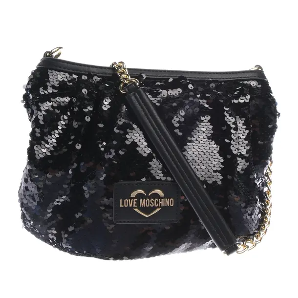 Shoulder Bag in Black, Polyester, Love Moschino