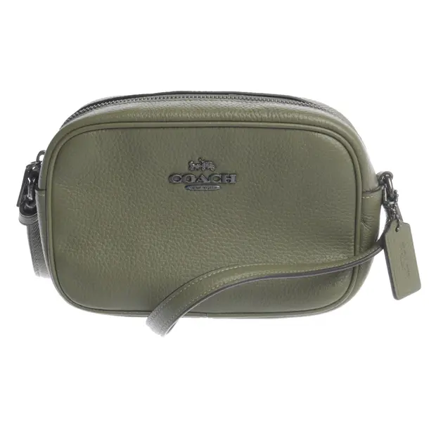 Schultertasche in Grün, Leder, Coach