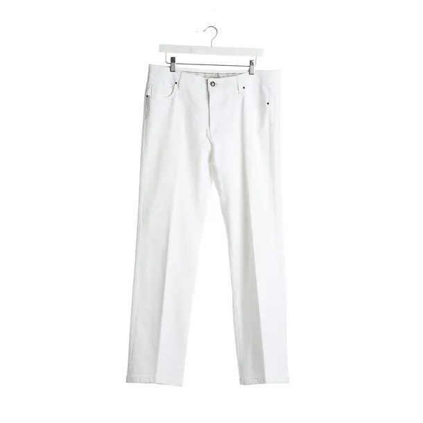 Straight Fit Jeans in White, Cotton, Armani Collezioni
