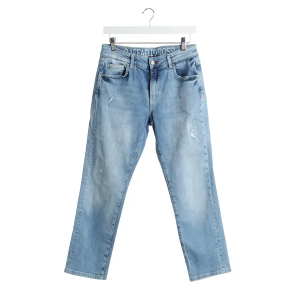 Straight Fit Jeans in Blue, Cotton, Raffaello Rossi