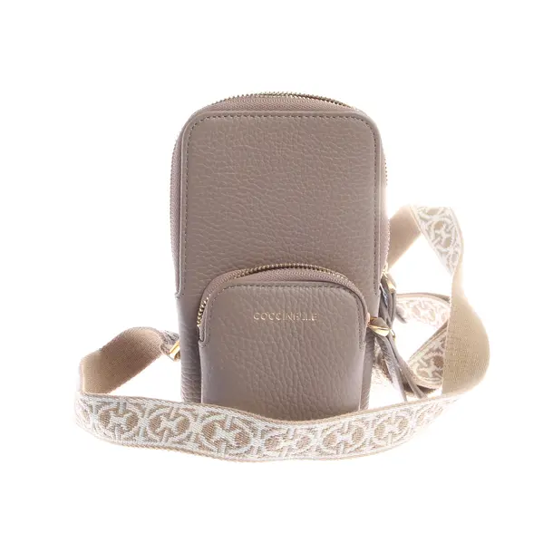 Crossbody-Handyhülle, in Hellbraun, Leder, Coccinelle