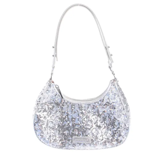 Schultertasche in Metallic, Leder, Coccinelle