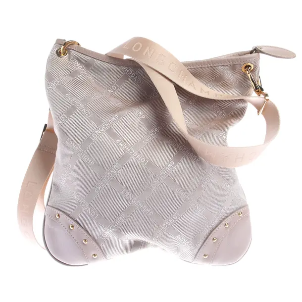 Schultertasche in Weiß, Baumwolle, Longchamp