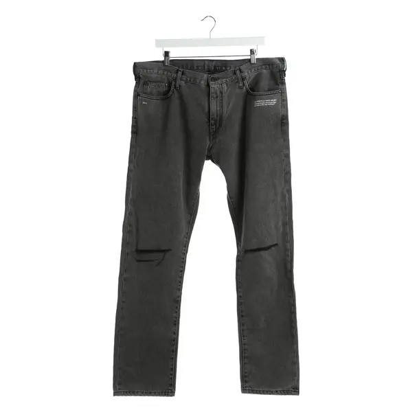 Jeans Straight Fit in Grau, Baumwolle, Off-White