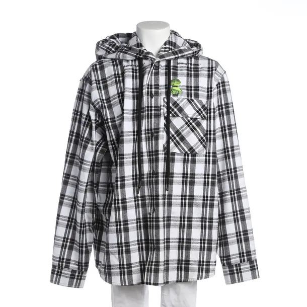 Übergangsjacke in Schwarz, Baumwolle, Off-White
