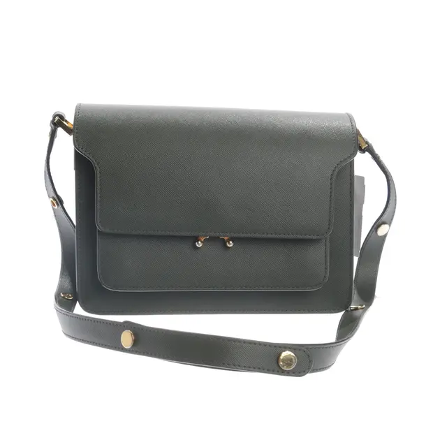 Schultertasche, in Grün, Leder, Marni