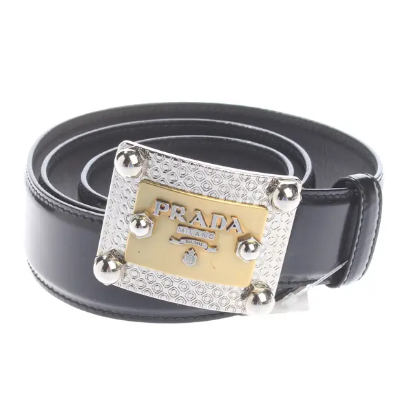 Belt in Black, Leather, Prada