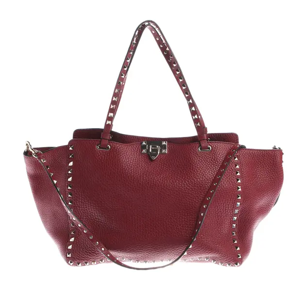 Shopper Bag, in Bordeaux, Leather, Valentino
