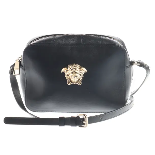 Shoulder Bag, in Black, Leather, Versace