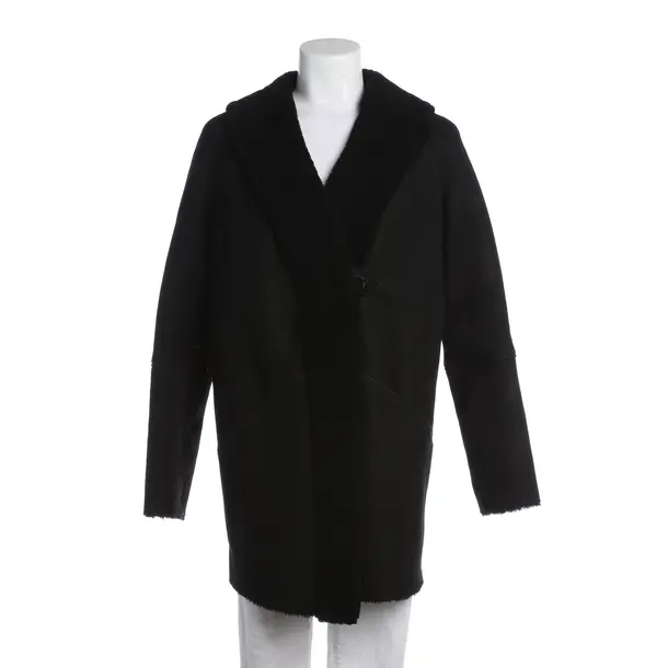Leather Coat in Black, Leather, Loulou Studio