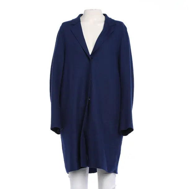 Mid-Season Coat in Blue, Wool, Harris Wharf London