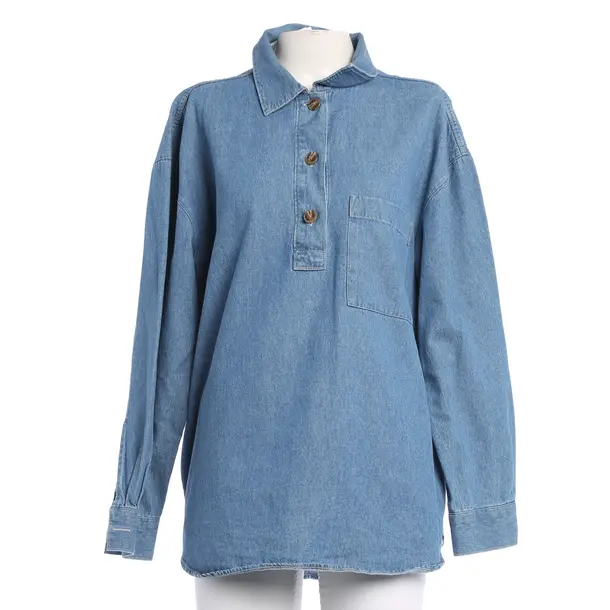 Bluse in Blau, Baumwolle, Closed