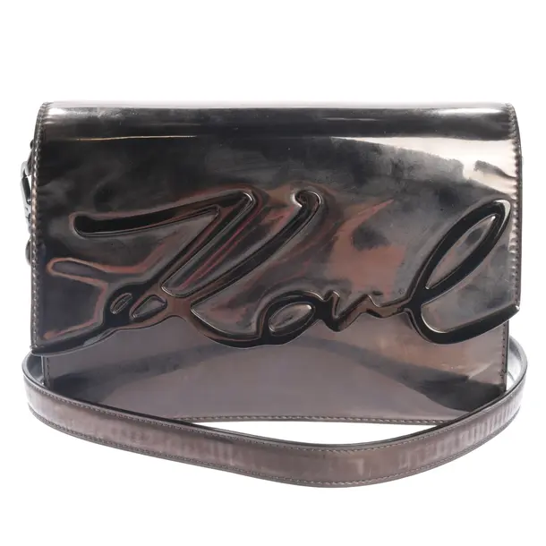 Shoulder Bag, in Silver, Polyvinyl, Karl Lagerfeld