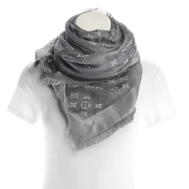 Schal, in Grau, Seide, Louis Vuitton