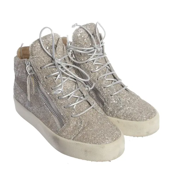 High-Top Sneakers, in Silver, Giuseppe Zanotti