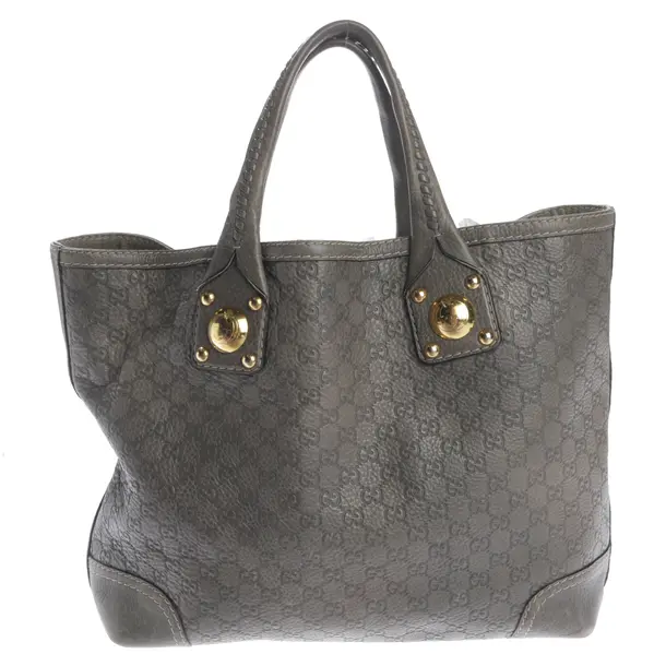 Shopper Bag, in Gray, Leather, Gucci