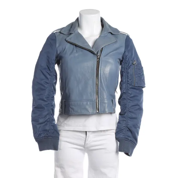 LeatherJacket, in Blue, Leather, Sandro