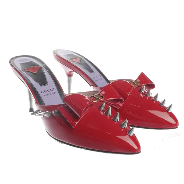 Gucci Signoria Hohe Pantoletten EUR 36,5 Rot - Rot - - Pre-Loved Designer Fashion - Gucci Second Hand Designer Shop