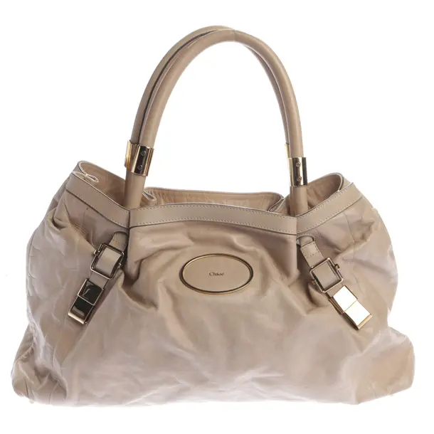 Shopper Bag, in Beige, Leather, Chloé