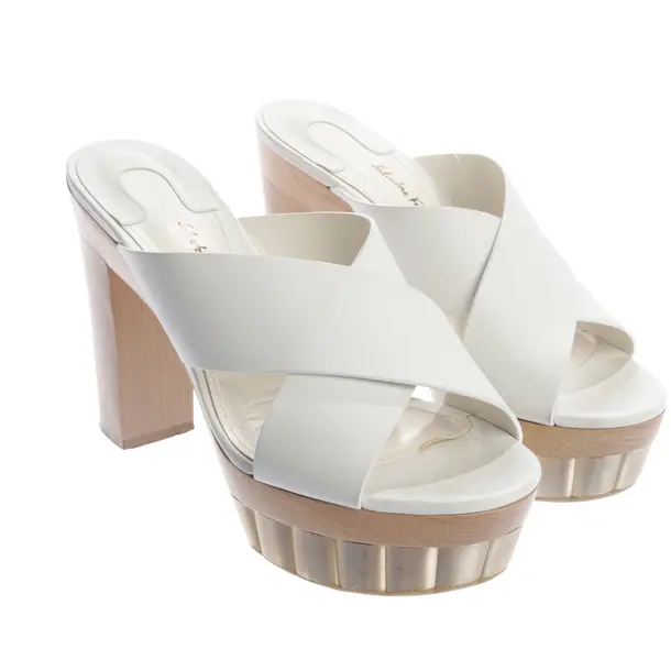 Heeled Sandals, in White, Salvatore Ferragamo