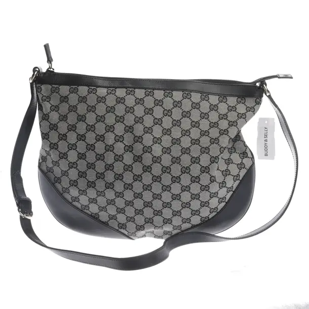 Schultertasche, in Schwarz, Baumwolle, Gucci