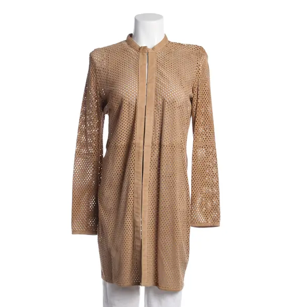 Leather Coat, in Camel, Leather, Hemisphere