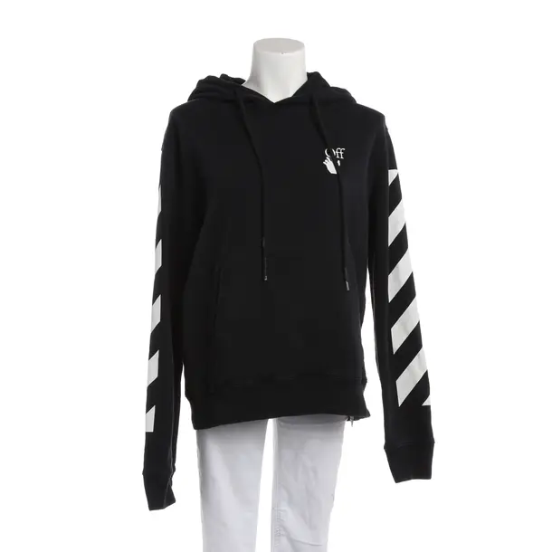 Hoodie, in Black, Cotton, Off-White