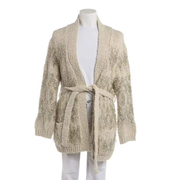 Cardigan, in Cream, Wool, Roberto Collina