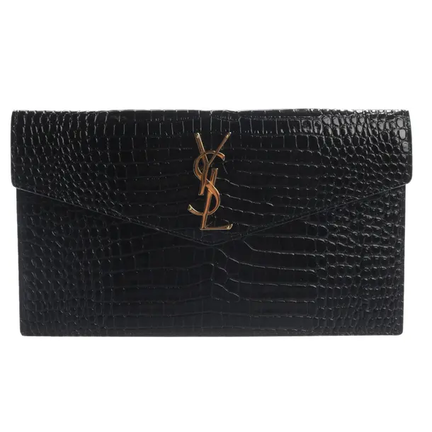 Clutch, in Schwarz, Leder, Saint Laurent