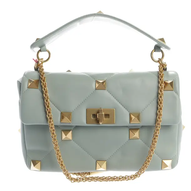 Schultertasche, in Hellgrün, Leder, Valentino