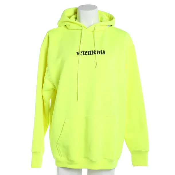 Felpa con cappuccio, in Giallo neon, Poliestere, Vetements