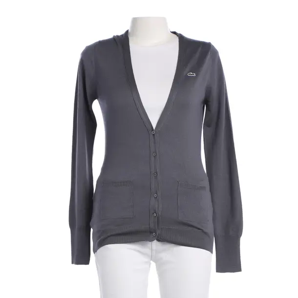 Cardigan, in Gray, Wool, Lacoste