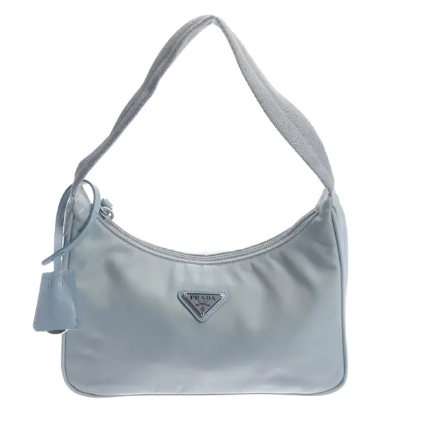 Handtasche, in Hellblau, Polyamid, Prada