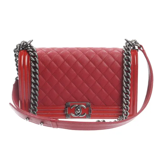 Schultertasche, in Rot, Leder, Chanel