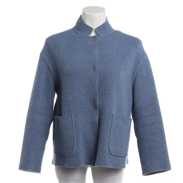 Mid-Season Jacket, in Light Blue, Wool, Bruno Manetti