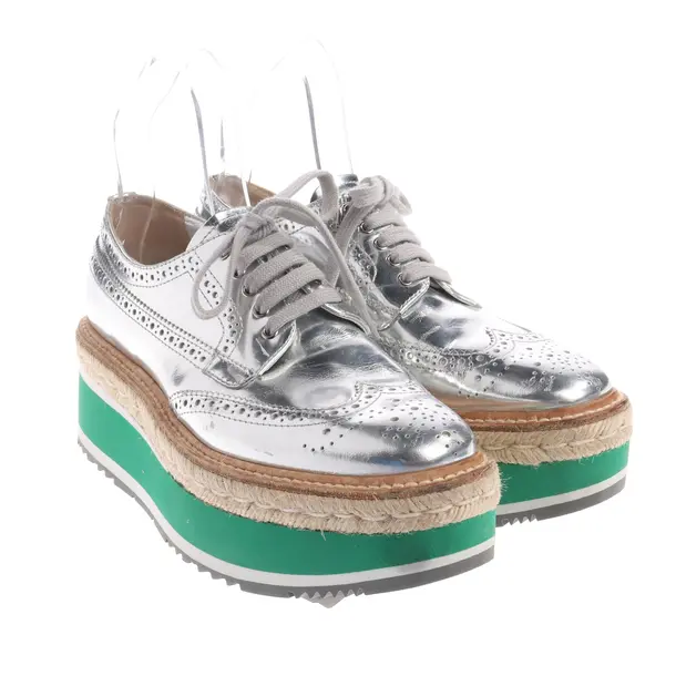 Halbschuhe, in Silber, Prada