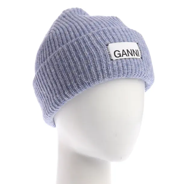 Mütze, in Hellblau, Baumwolle, Ganni