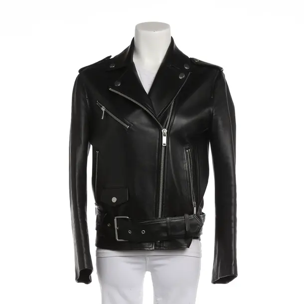Lederjacke, in Schwarz, Leder, Karl Lagerfeld