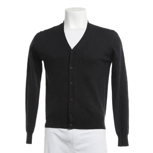 Strickjacke, in Dunkelgrau, Baumwolle, Prada