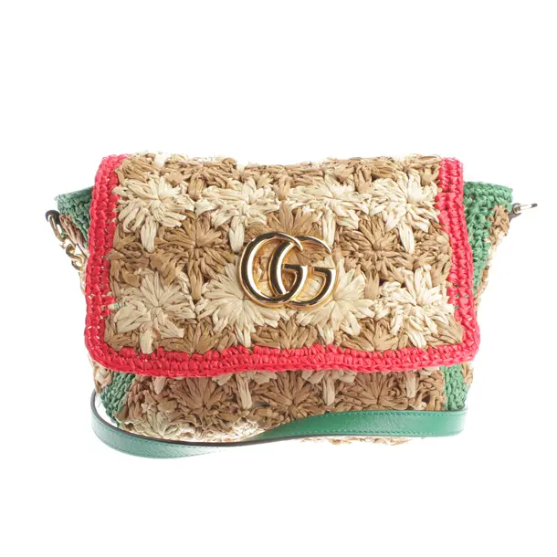 Schultertasche, in Mehrfarbig, Stroh, Gucci