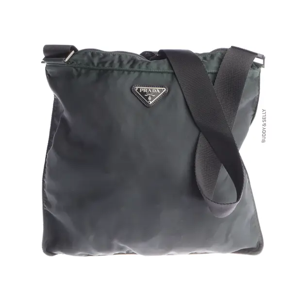 Schultertasche, in Dunkelgrün, Polyamid, Prada