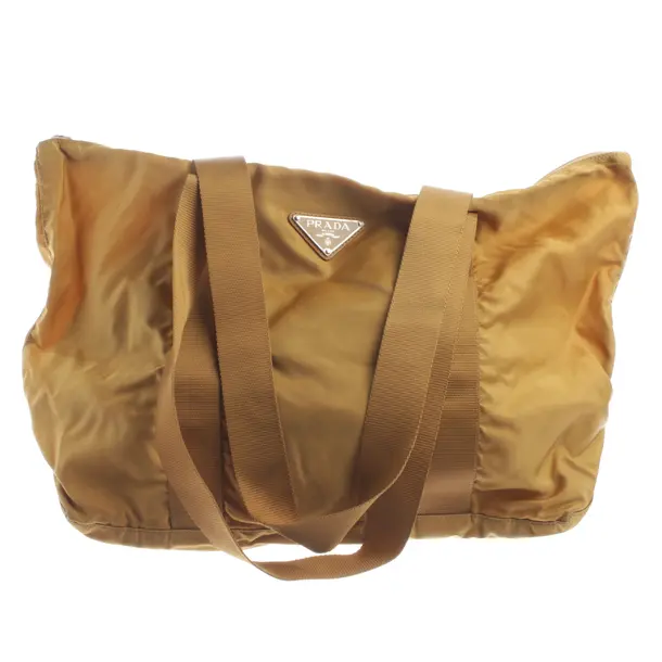 Schultertasche, in Senfgelb, Polyamid, Prada