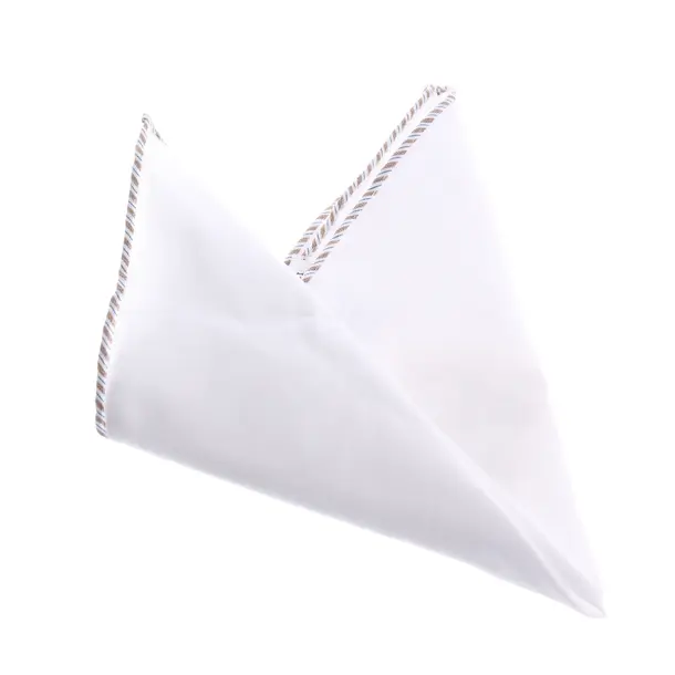 Pocket Square, in White, Cotton, Brunello Cucinelli