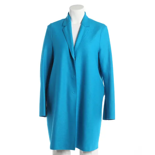 Mid-Season Coat, in Blue, Wool, Harris Wharf London