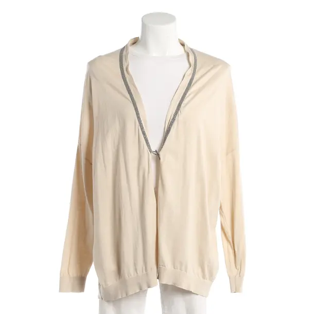 Cardigan, in Beige, Cotton, Brunello Cucinelli