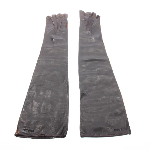 Leather Gloves, in Black, Leather, Prada