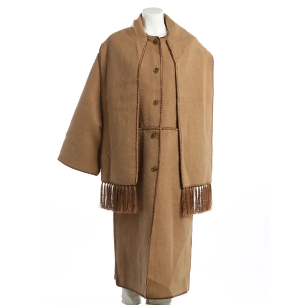 Wintermantel, in Hellbraun, Wolle, Totême
